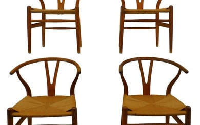 (4) Hans Wegner for Carl H Wishbone Chairs. A set