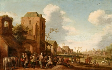 Joost Cornelisz. Droochsloot - Village Scene with Peasants at a Tavern