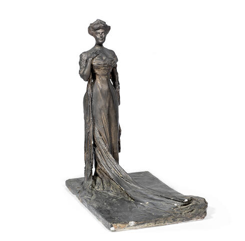 Attributed Prince Paul Troubetskoy (Russian, 1866-1938): A bronzed plaster model of Princess Paul Troubetzkoy