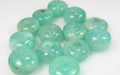 53.17 Ct Genuine 13 Drilled Amazonite Round Beads
