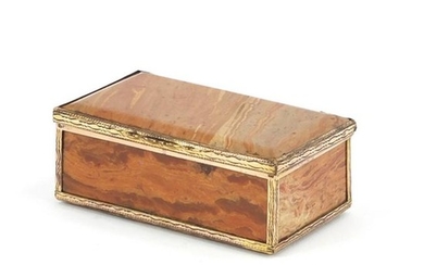 Antique hardstone casket with gold coloured metal
