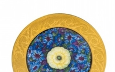 A Berlin KPM porcelain plate with cornflowers ...