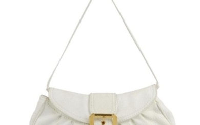 CÉLINE - a white leather Pochette handbag. Designed