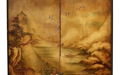 PAIR CHINESE LACQUER PANEL DOORS