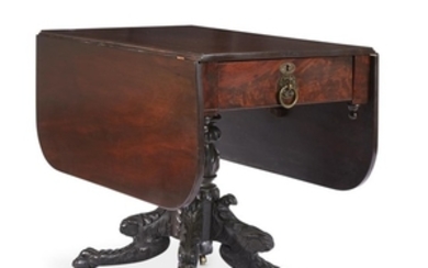 Classical mahogany drop-leaf table possibly baltimore, md, circa 1830...
