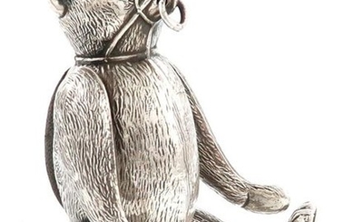 An Edwardian novelty silver bear pin cushion, by...
