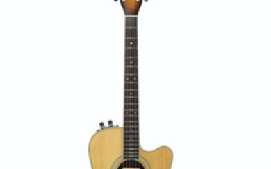 GEORGE WASHBURN, CIRCA 1983, A DREADNOUGHT-FORM SOLID-BODY ACOUSTIC-ELECTRIC GUITAR, MIRAGE DELUXE