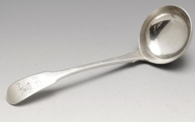 A George III silver sauce ladle, of typical form with
