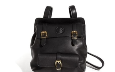 A Gianni Versace Black Leather Backpack