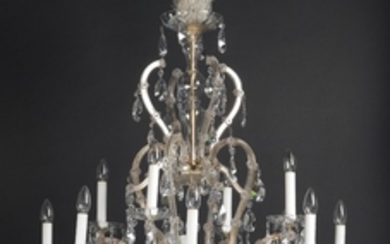 A glass chandelier in the Maria Theresia style