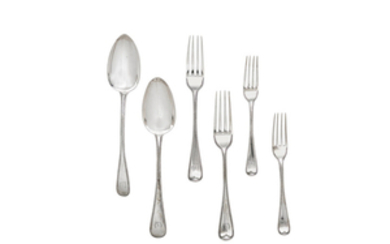 A group of Beaded Old English pattern silver flatware