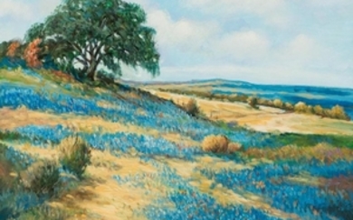 Hardy Martin, "Bluebonnet Afternoon", oil on canvas