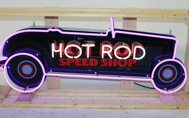 "Hot Rod Speed Shop" closed can neon sign