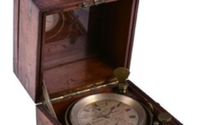 A mahogany cased two-day marine chronometer with