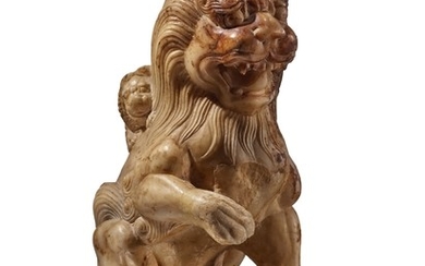 A MARBLE 'LION' GROUP TANG DYNASTY OR LATER