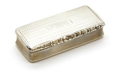 A Regency silver and silver gilt interior rectangular snuff box