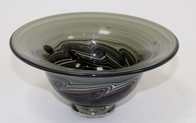 Sanders & Wallace, an art glass footed bowl of swirling
