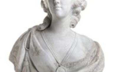 * A Sevres Style Bisque Porcelain Bust of Marie