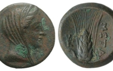 Southern Lucania, Metapontion, c. 300-250 BC. Æ (15mm, 2.63g, 11h)....