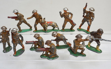 8 VINTAGE BARCLAY MANOIL LEAD SOLDIERS