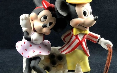 Vintage Mickey Mouse and Minnie Dancing Porcelain