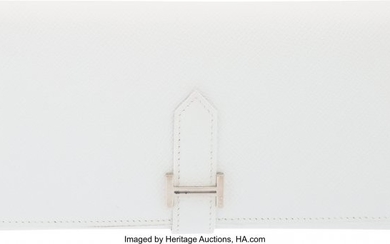 58058: Hermès White Epsom Leather Bearn Wallet w