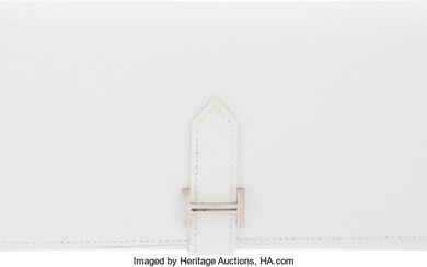 Hermès White Epsom Leather Bearn Wallet with Palladium Hardware...
