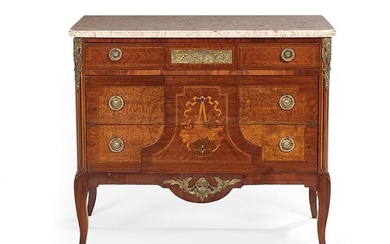 Louis XV/XVI-Style Marble-Top Commode