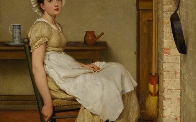 HER FIRST PLACE, George Dunlop Leslie, R.A.