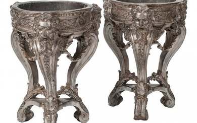 61058: A Pair of French Regence-Style Silvered Carved W
