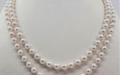 6.5x7mm Akoya Pearls - 14 kt. Yellow gold - Necklace