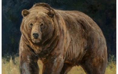 68058: Ken Carlson (American, b. 1937) Grizzly Bear Oil