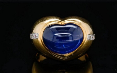 8.5ct GIA Sri Lankan Blue Sapphire, Diamond 18K Ring