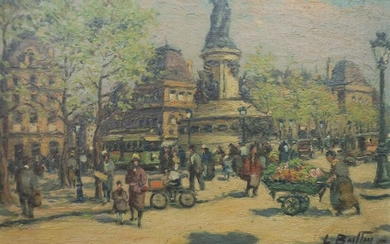 Léon Ballin (XIX-XX) "Place de la République... - Lot 58 - Conan Hôtel d’Ainay