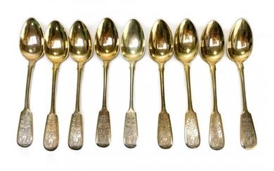 9 Alekessvich 84 Gilt Silver Spoons