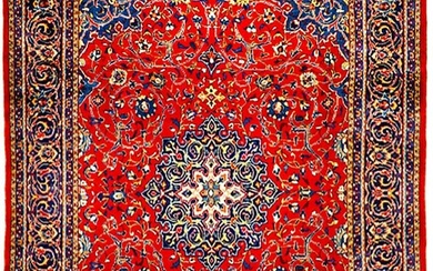 9 x 12 RED Semi Antique Persian Sarouk Rug