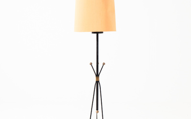 A 1960's floor lamp, with brass details.