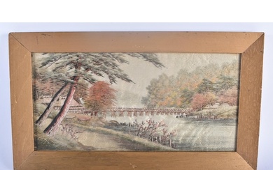 A 19TH CENTURY JAPANESE MEIJI PERIOD EMBROIDERED SILK PANEL ...