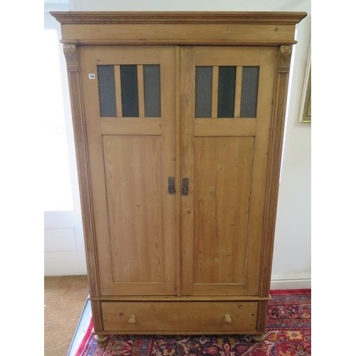 A 19th century stripped pine continental wardrobe, will come...