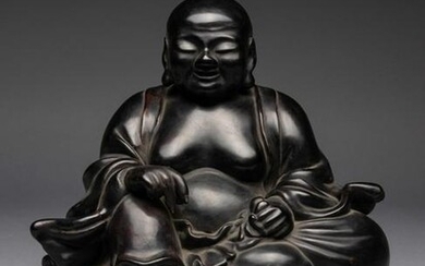 A Black Lacquered 'Jiazhu' Figure of Budai Buddha