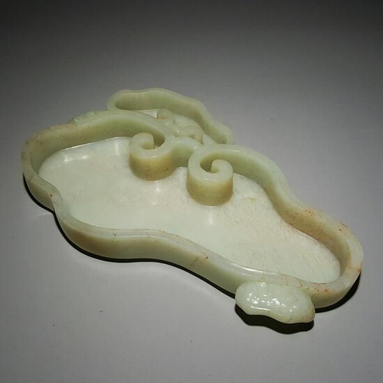 A Chinese Hetian Jade Carved Brush