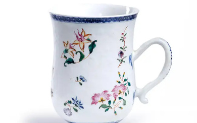 A Chinese export famille rose tankard Qing dynasty, 18th century Elegantly potted...