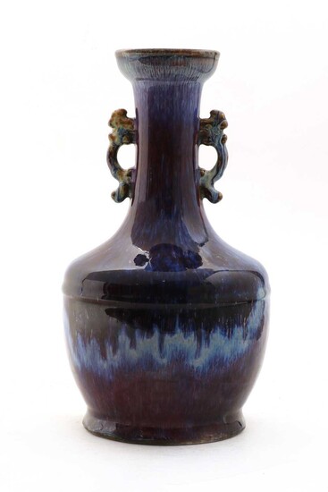 A Chinese flambe-glazed vase