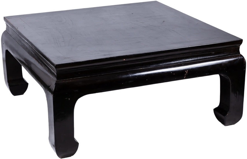 A Chinese-like black-painted low table 48 x 112 x...