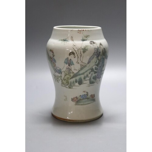 A Chinese porcelain baluster jar, early 20th century, painte...