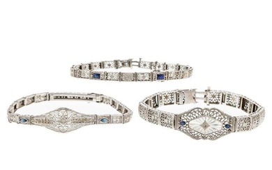 A Collection of Three Gold Filigree Bracelets