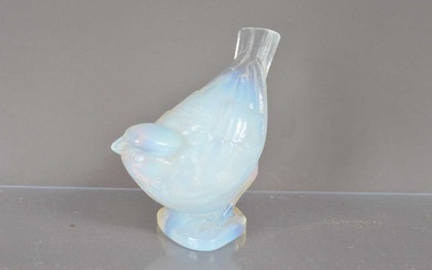 A French opalescent art glass model of a sparrow