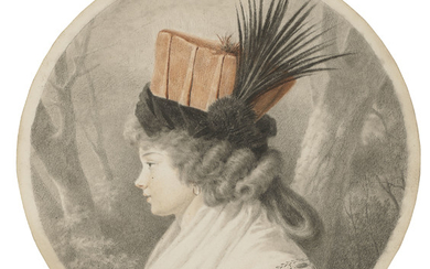 A. GAUDOT (ACTIF VERS 1793), Portrait de Marie-Ursule Randon de Mirandole (1776-1836) en buste âgé de seize ans