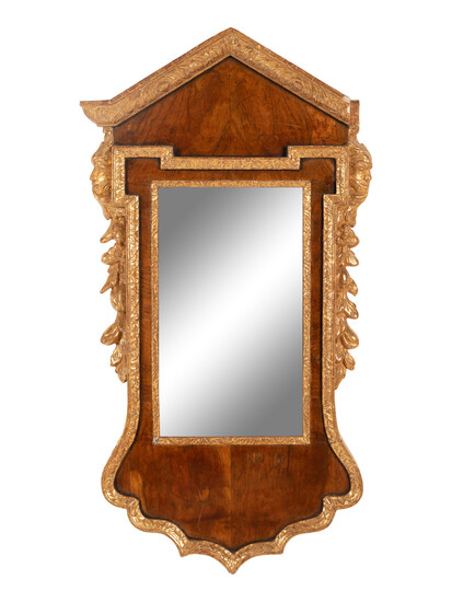 A George II Parcel Gilt Walnut Mirror