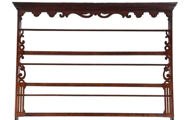 A George III oak delft plate rack